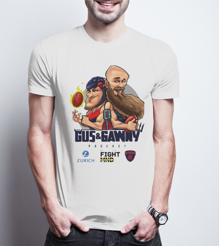 Melbourne Demons Gus And Gawny Podcast Zurich Fight MND AFL Caricature T-Shirt
