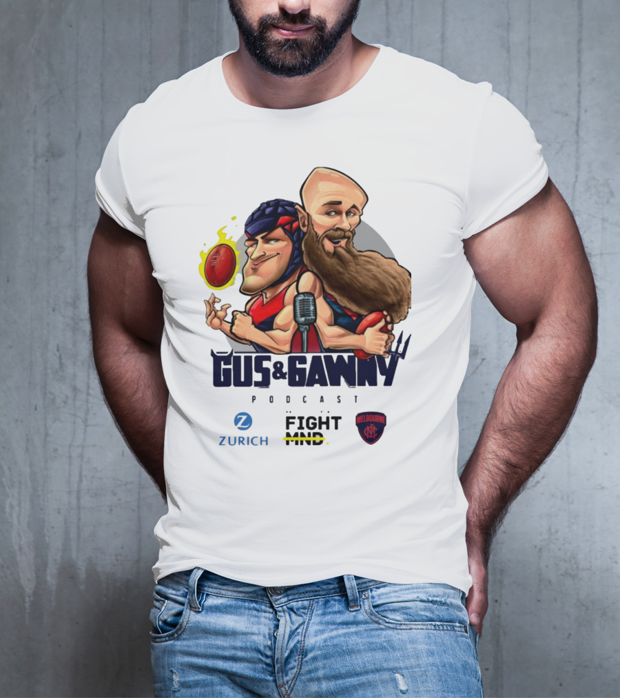 Melbourne Demons Gus And Gawny Podcast Zurich Fight MND AFL Caricature T-Shirt