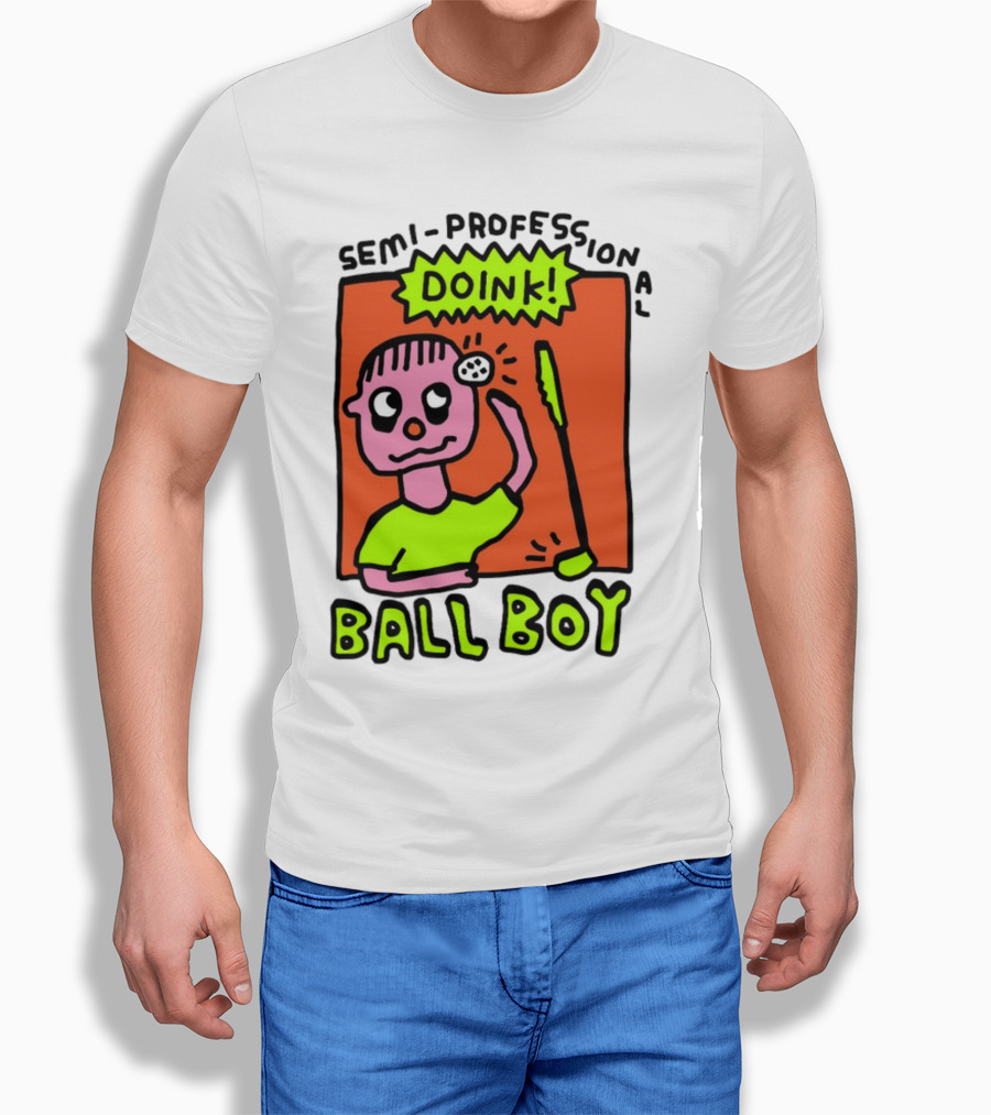 Semi-Professional Doink Ball Boy Comic Character With Club And Speech Bubble T-Shirt