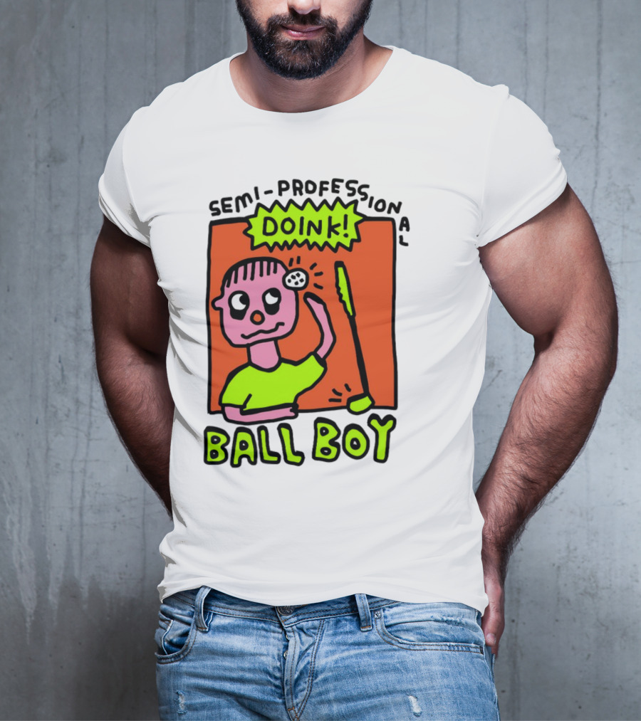 Semi-Professional Doink Ball Boy Comic Character With Club And Speech Bubble T-Shirt