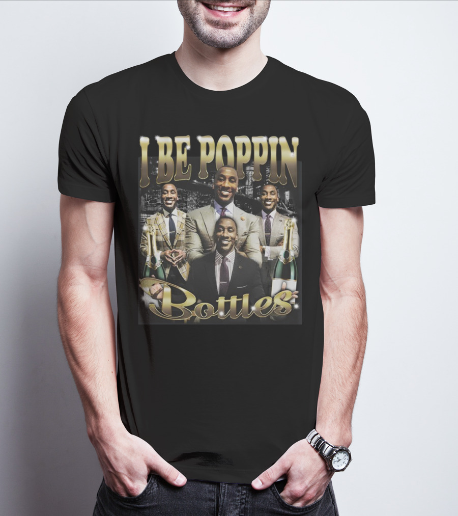 I Be Poppin Bottles Memeabletees Multiple Suited Figures With Champagne T-Shirt