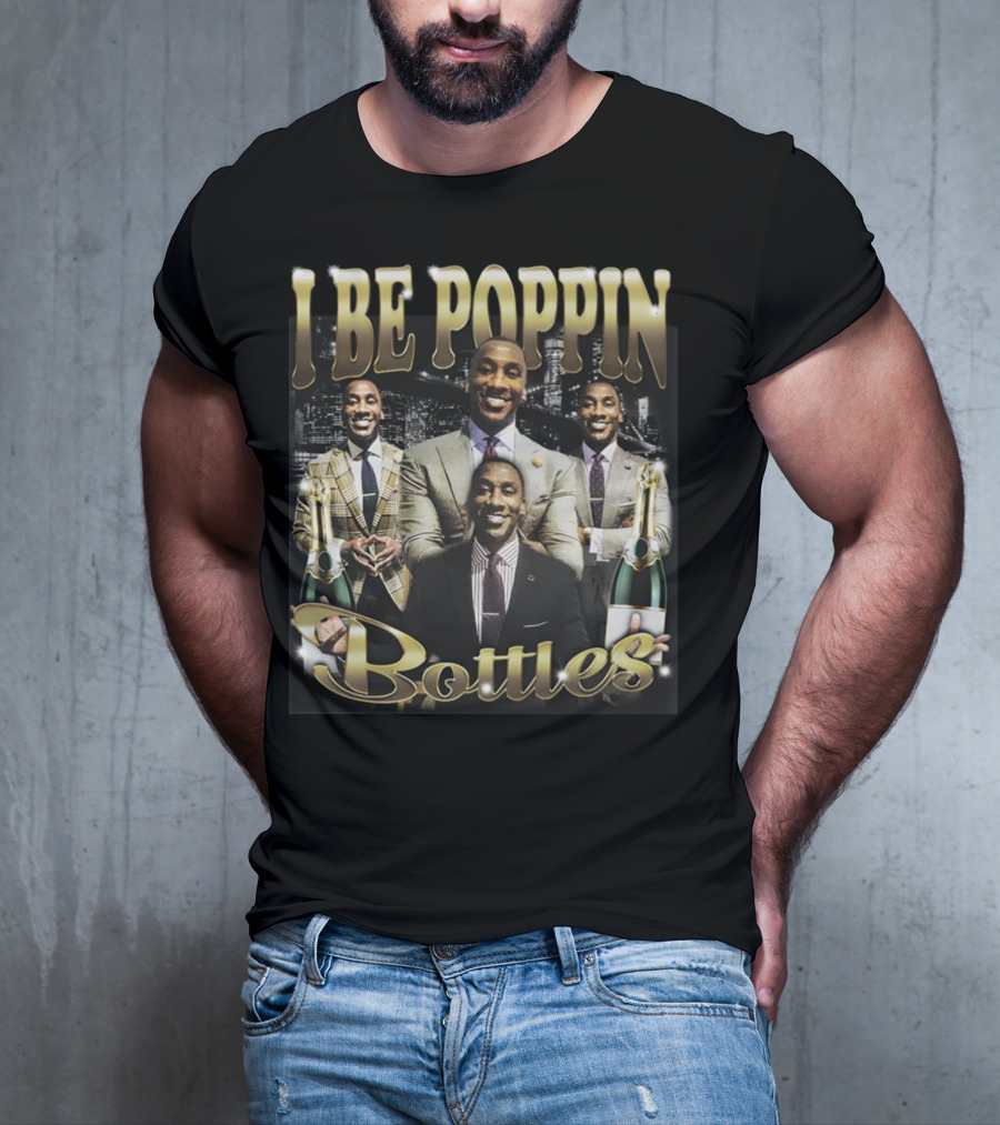 I Be Poppin Bottles Memeabletees Multiple Suited Figures With Champagne T-Shirt