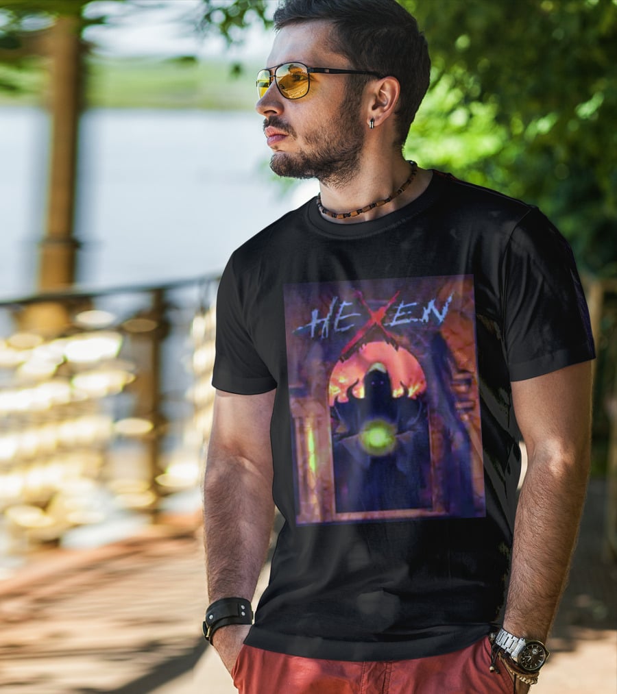 Hexen Mysterious Hooded Figure With Glowing Orb T-Shirt