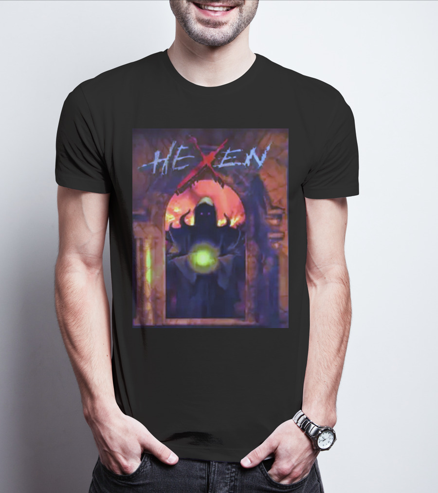Hexen Mysterious Hooded Figure With Glowing Orb T-Shirt
