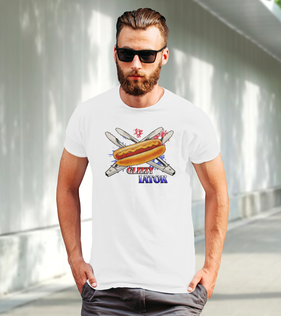 Middleclassfancy Usa Glizzy Gladiator Hot Dog Tongs American Colors T-Shirt