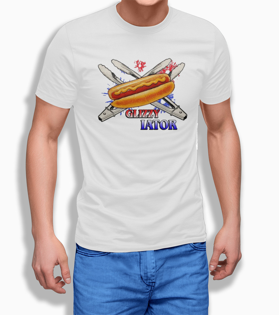 Middleclassfancy Usa Glizzy Gladiator Hot Dog Tongs American Colors T-Shirt