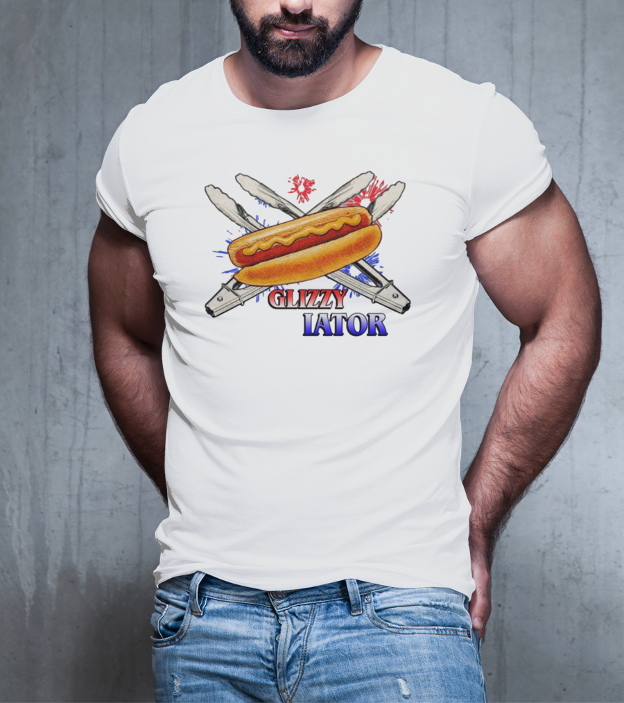 Middleclassfancy Usa Glizzy Gladiator Hot Dog Tongs American Colors T-Shirt