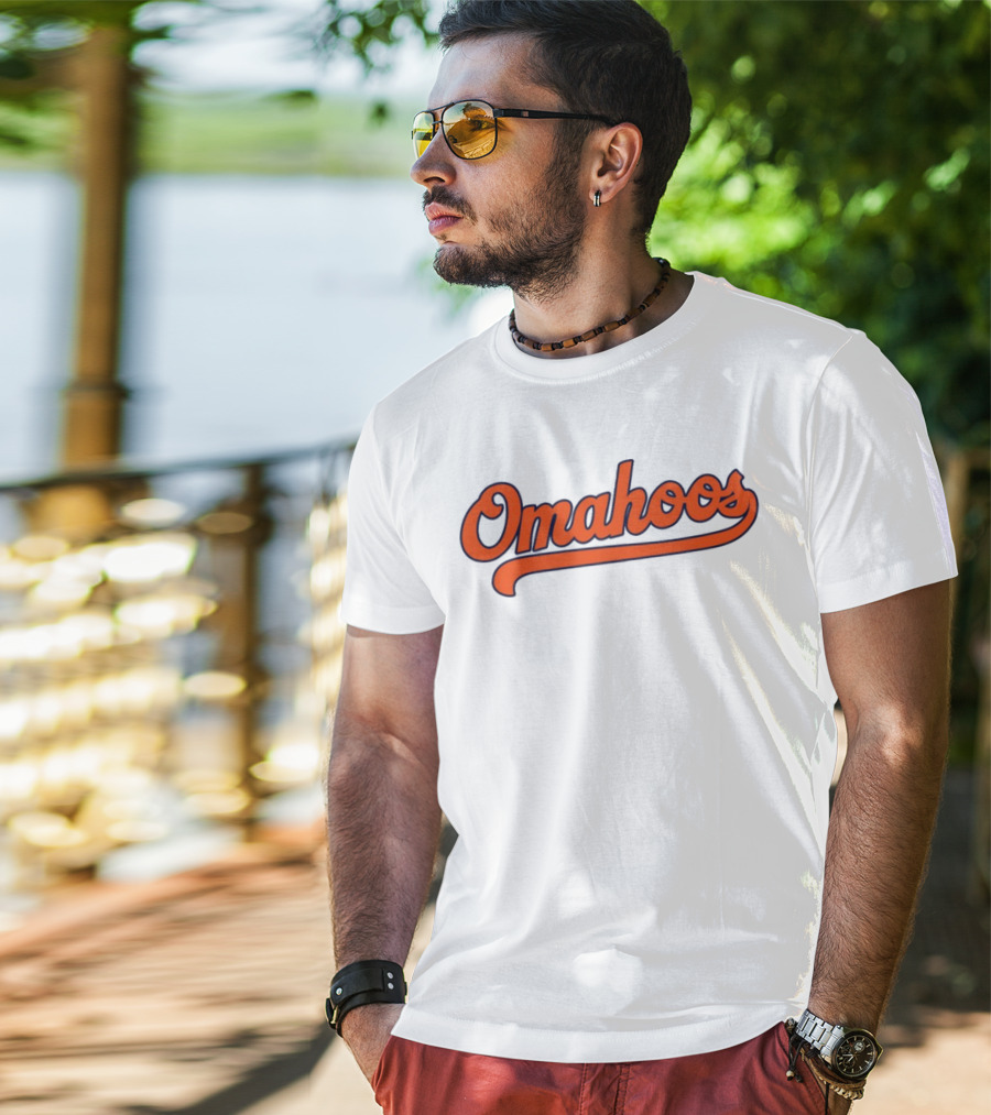 Omahoos Baseball Script T-Shirt