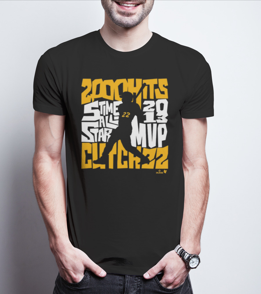 Andrew McCutchen 200 Hits 5 Time All-Star 2013 MVP Pittsburgh Icon 22 T-Shirt