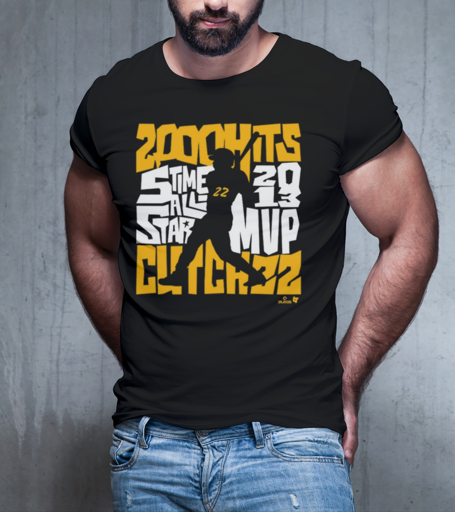 Andrew McCutchen 200 Hits 5 Time All-Star 2013 MVP Pittsburgh Icon 22 T-Shirt