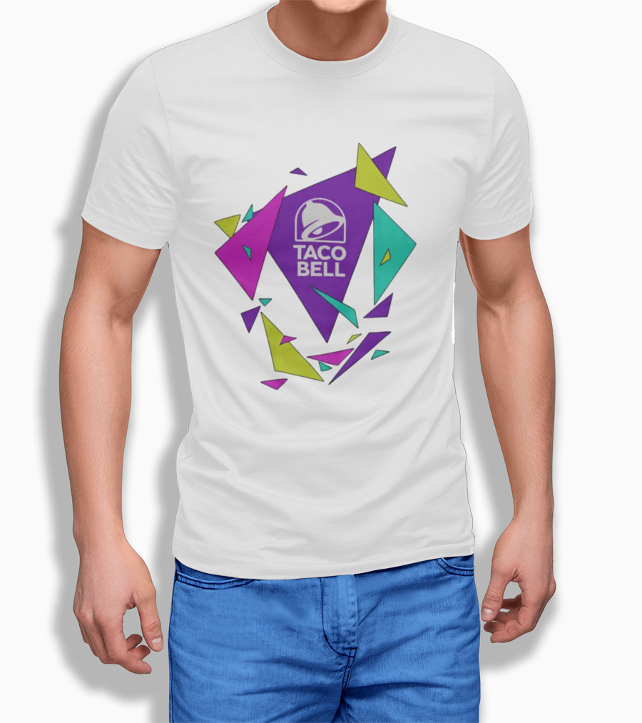 Taco Bell Logo Neon Geometric Shapes T-Shirt