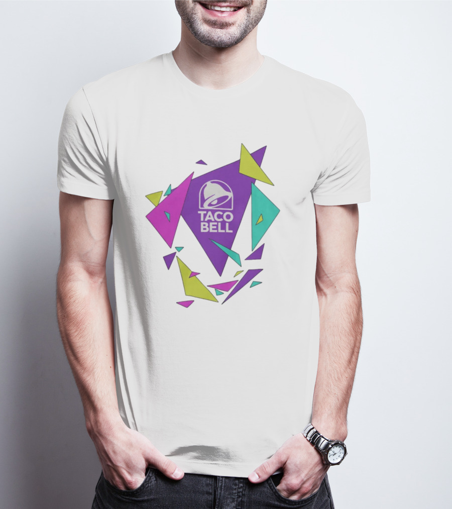Taco Bell Logo Neon Geometric Shapes T-Shirt