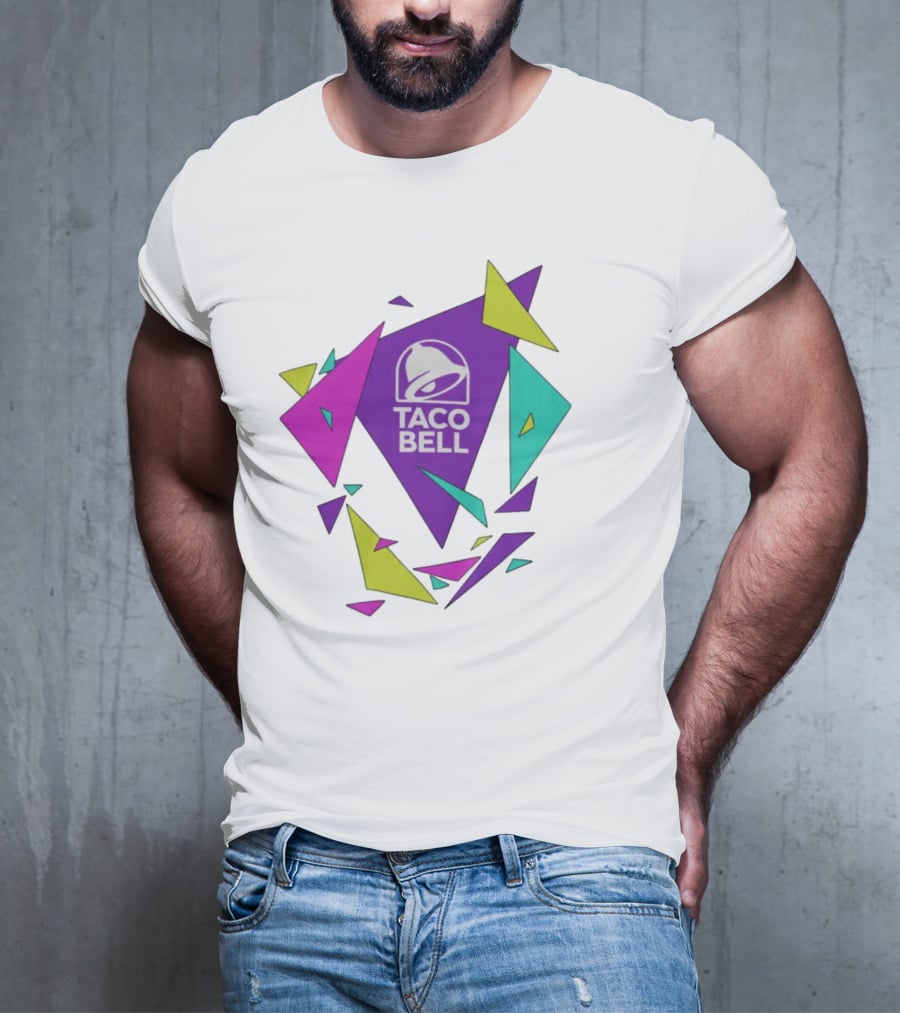 Taco Bell Logo Neon Geometric Shapes T-Shirt