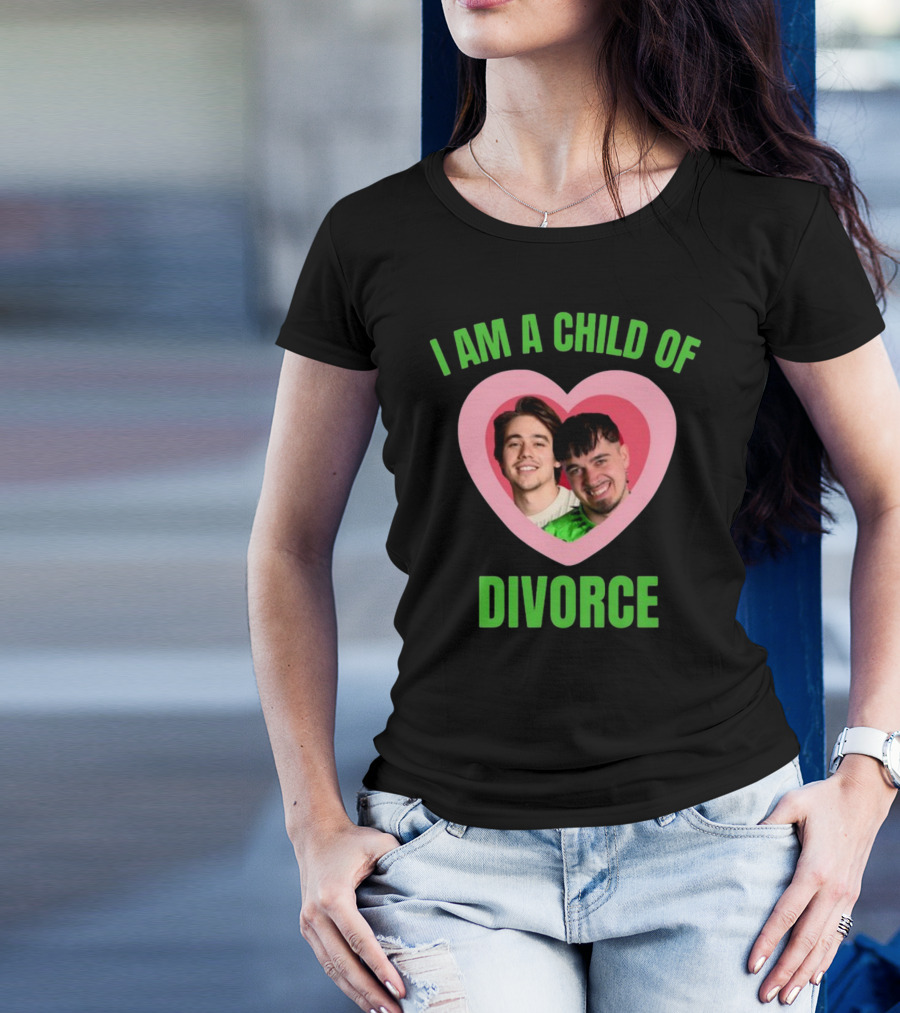 I Am A Child Of Divorce Kaarija And Bojan Heart T-Shirt