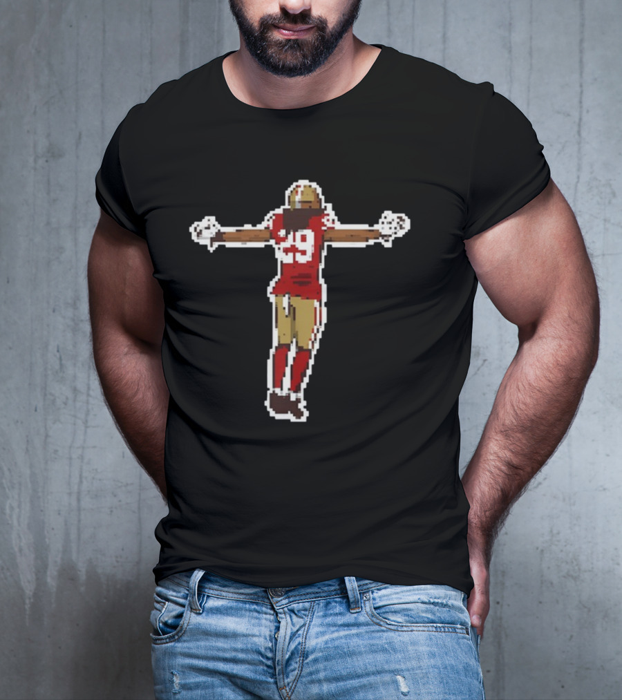 Talanoa Hufanga Pixel Art Football Celebration 49ers T-Shirt