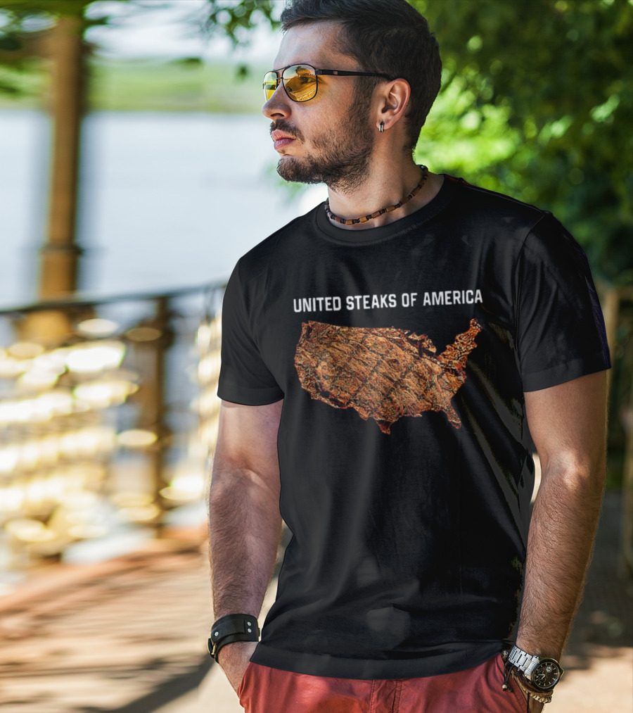 United Steaks Of America Beef Map USA T-Shirt