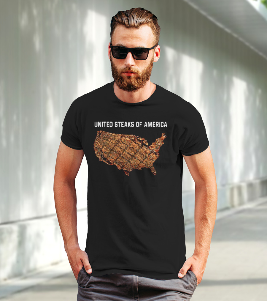 United Steaks Of America Beef Map USA T-Shirt