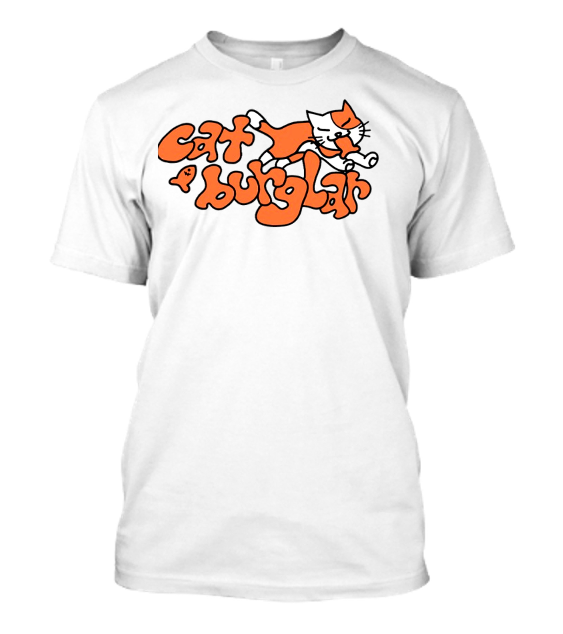 Cat Burglar Playful Cartoon Cat With Fish Bone T-Shirt