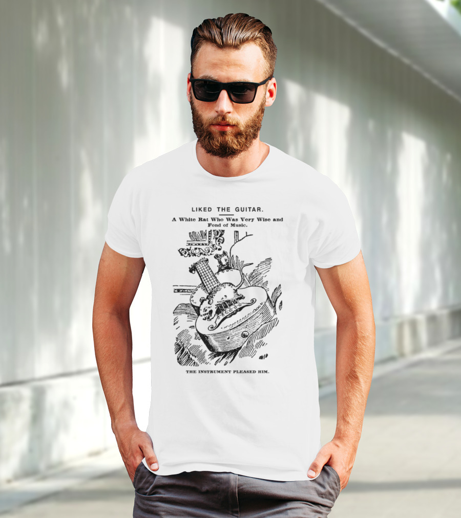 Liked The Guitar: A White Rat Who Was Very Wise And Fond Of Music, The Instrument Pleased Him T-Shirt