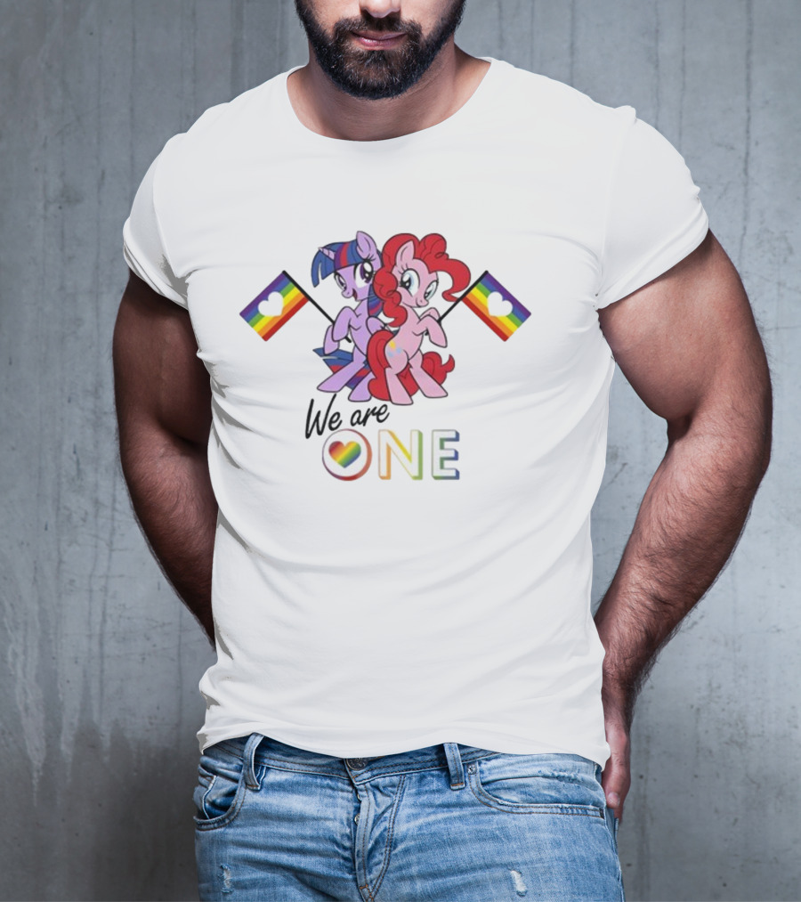 My Little Pony We Are One Pinkie Pie Twilight Sparkle Pride Rainbow Flags T-Shirt