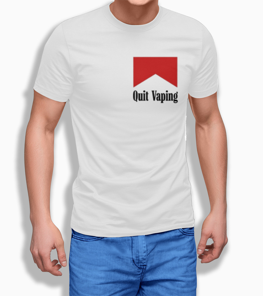 Quit Vaping Be A Man Red Triangle Message T-Shirt