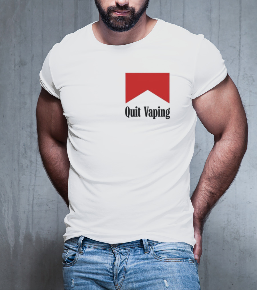 Quit Vaping Be A Man Red Triangle Message T-Shirt