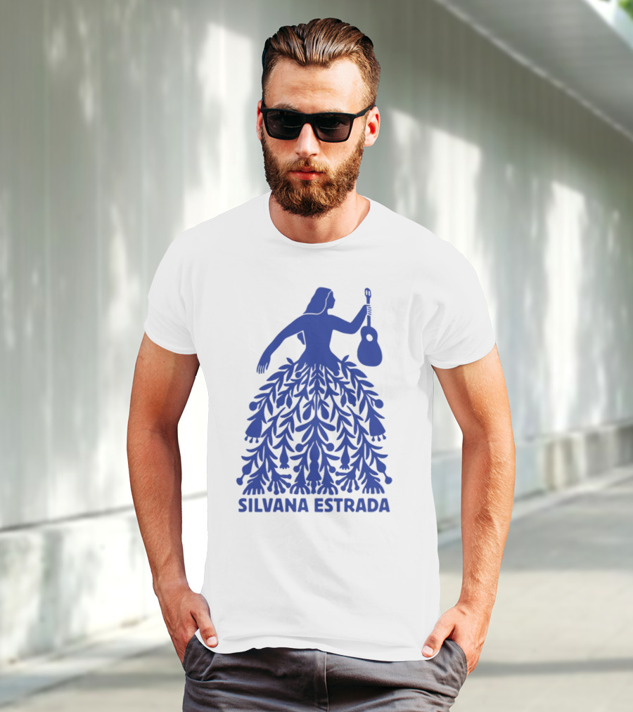 Silvana Estrada Blue Dress Guitar Motif T-Shirt