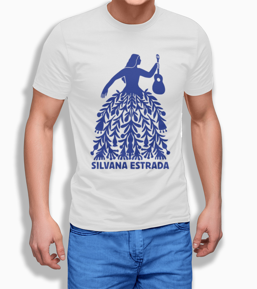 Silvana Estrada Blue Dress Guitar Motif T-Shirt