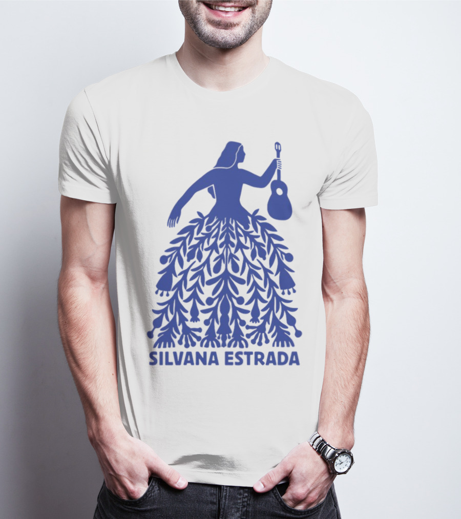 Silvana Estrada Blue Dress Guitar Motif T-Shirt
