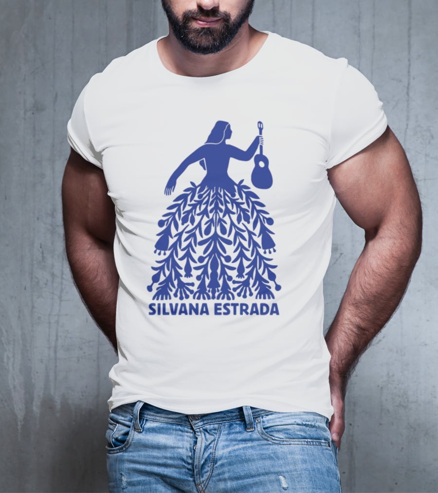 Silvana Estrada Blue Dress Guitar Motif T-Shirt