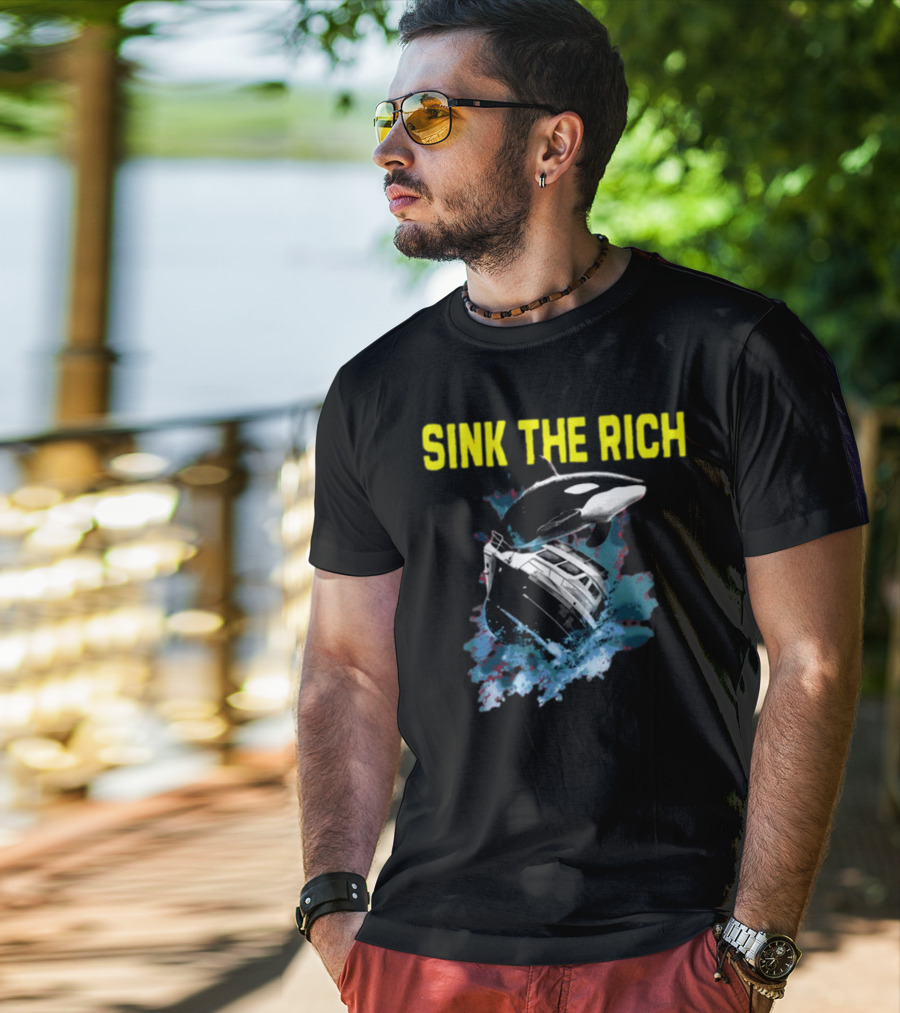 Sink The Rich Killer Whale Yacht Destruction T-Shirt