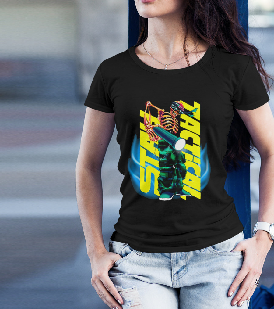 Stay Tactical Neon Skeleton Graffiti T-Shirt