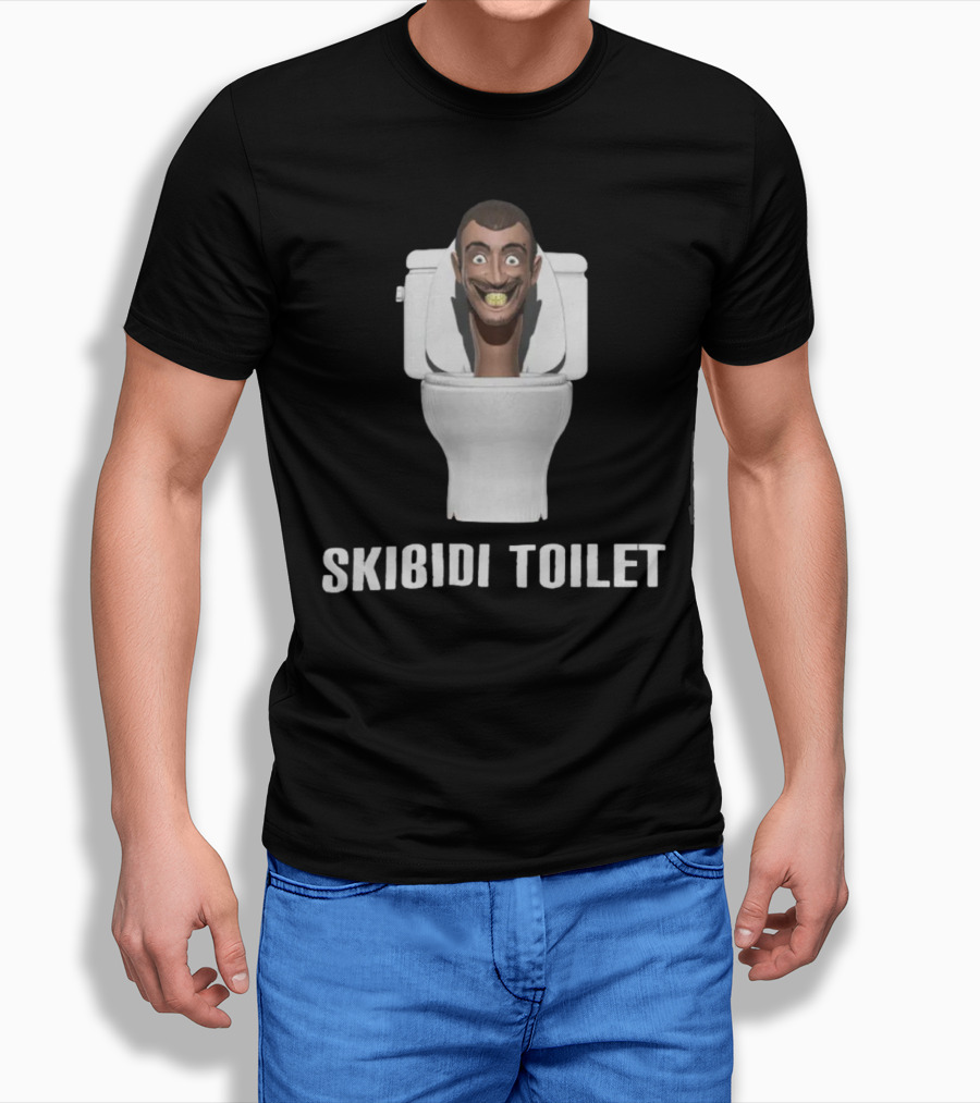 Skibidi Toilet Meme Character Head Emerging From Toilet Bowl T-Shirt