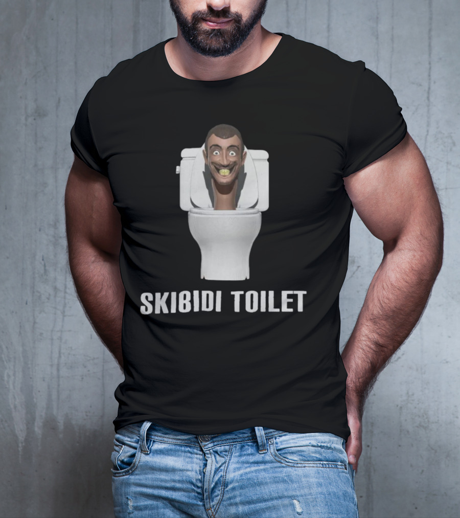 Skibidi Toilet Meme Character Head Emerging From Toilet Bowl T-Shirt