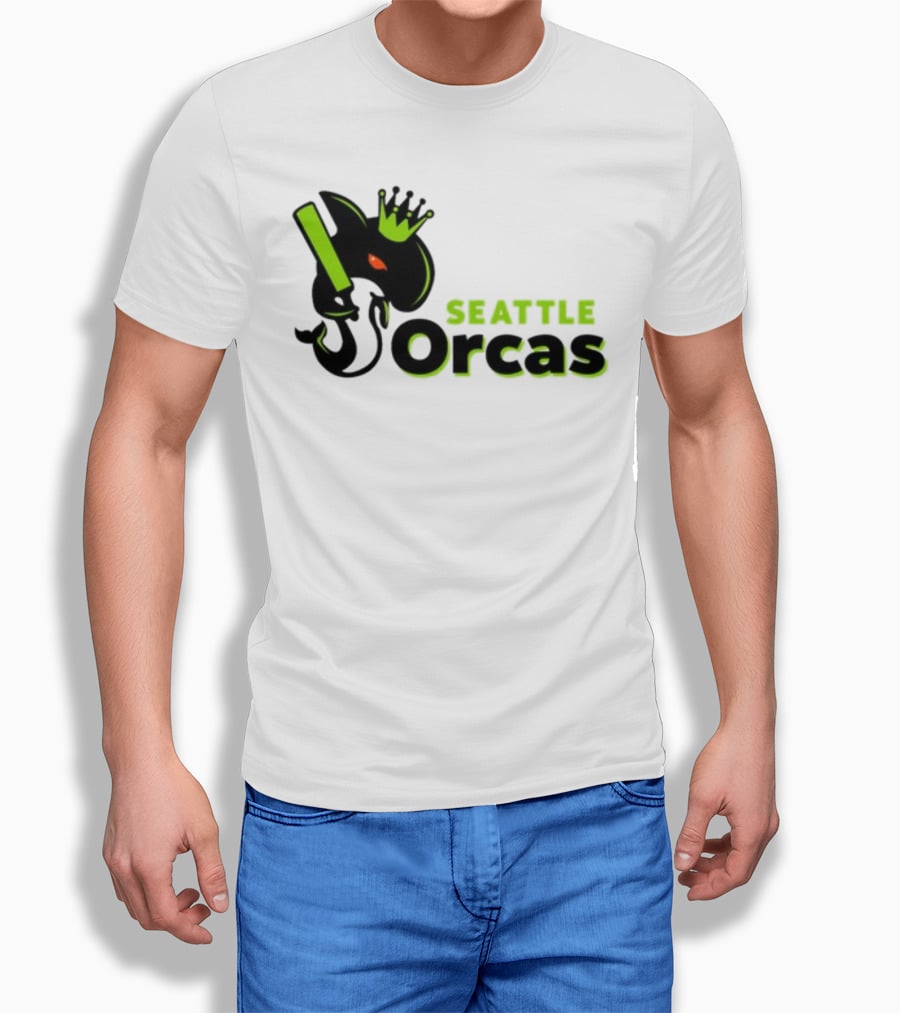 Franklin Leonard Seattle Orcas Crowned Orca With Bat T-Shirt