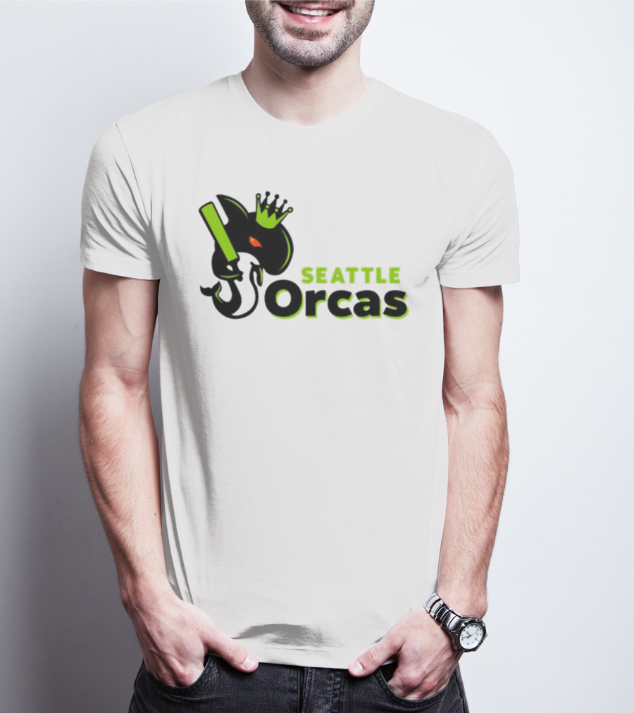Franklin Leonard Seattle Orcas Crowned Orca With Bat T-Shirt
