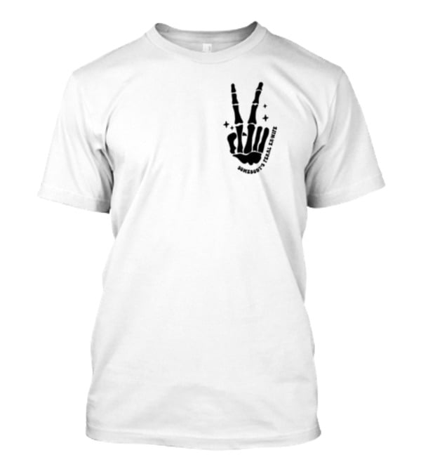 Somebody's Feral Ex Wife Skeleton Peace Hand Gesture T-Shirt