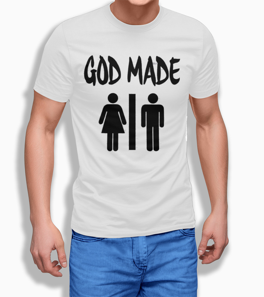 GOD MADE Man Woman Symbols T-Shirt