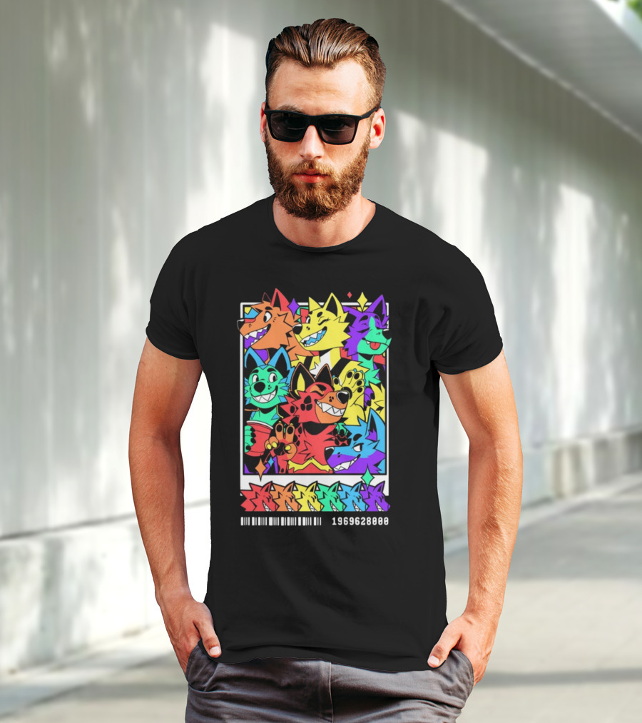 Nomadcomplex Pawlaroid Pride Colorful Wolf Characters Barcode 1969628000 T-Shirt