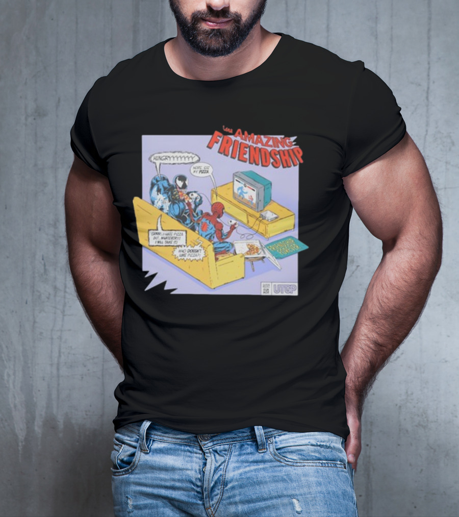 Hungry Pizza Lovers Unite On Couch With Amazing Friendship TV T-Shirt
