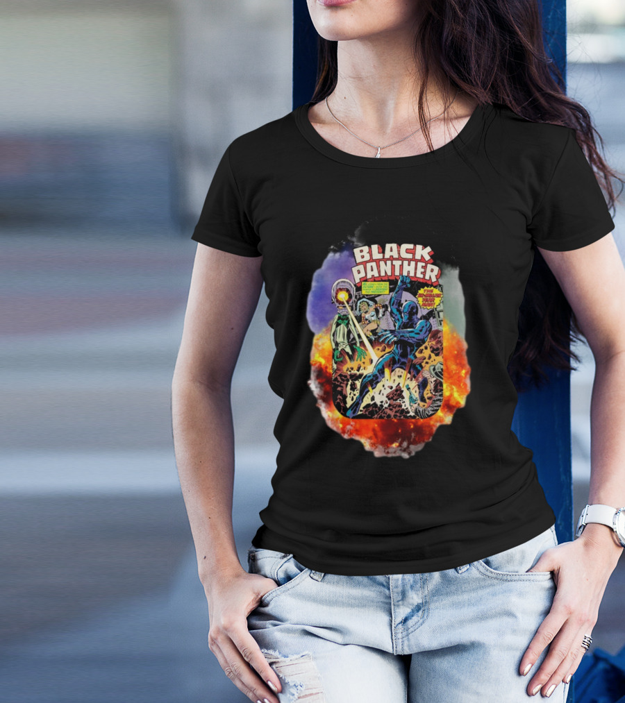 Black Panther Comics Explosive Action The Six-Million Year Man T-Shirt