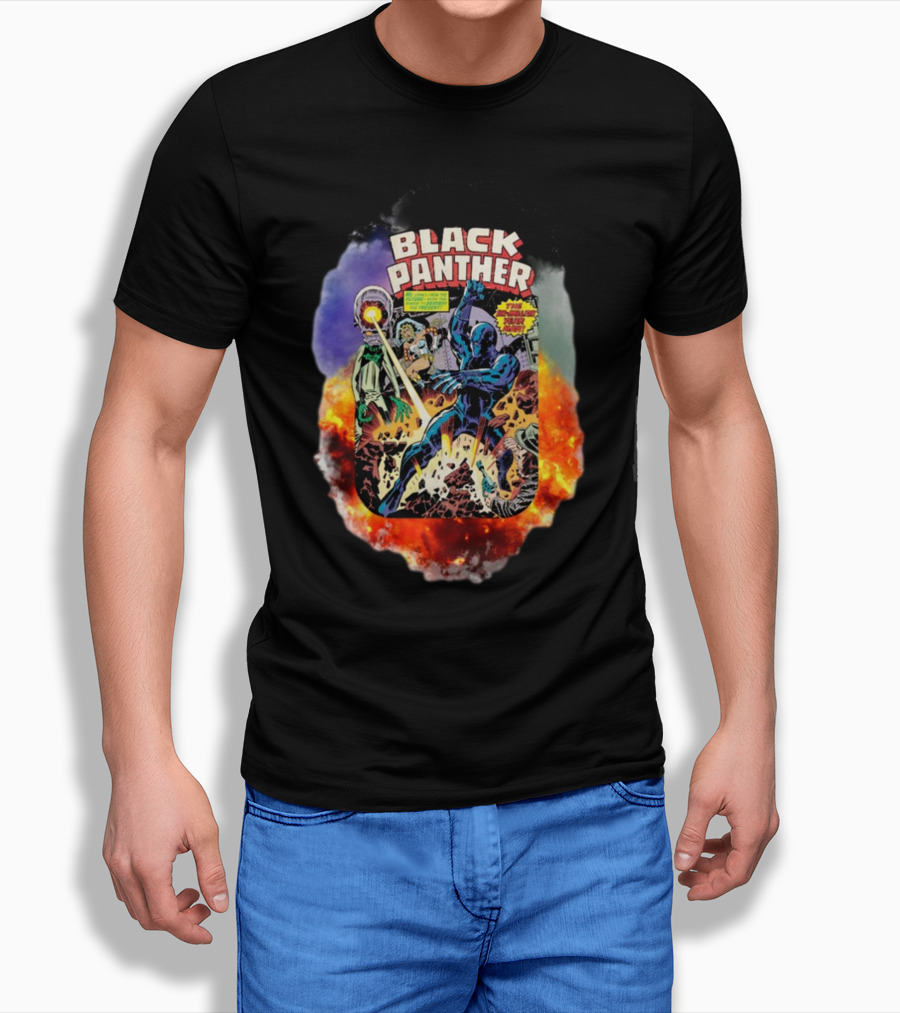 Black Panther Comics Explosive Action The Six-Million Year Man T-Shirt