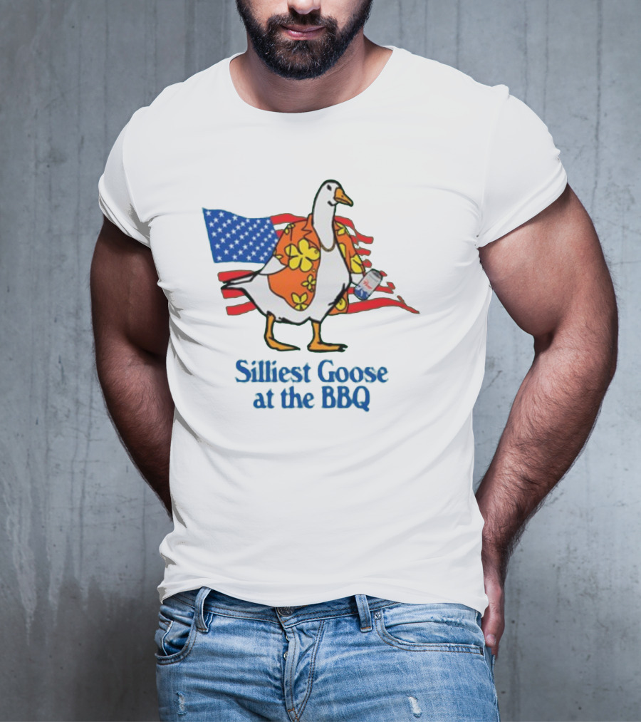 Silliest Goose At The BBQ Patriotic Hawaiian Shirt USA Flag T-Shirt