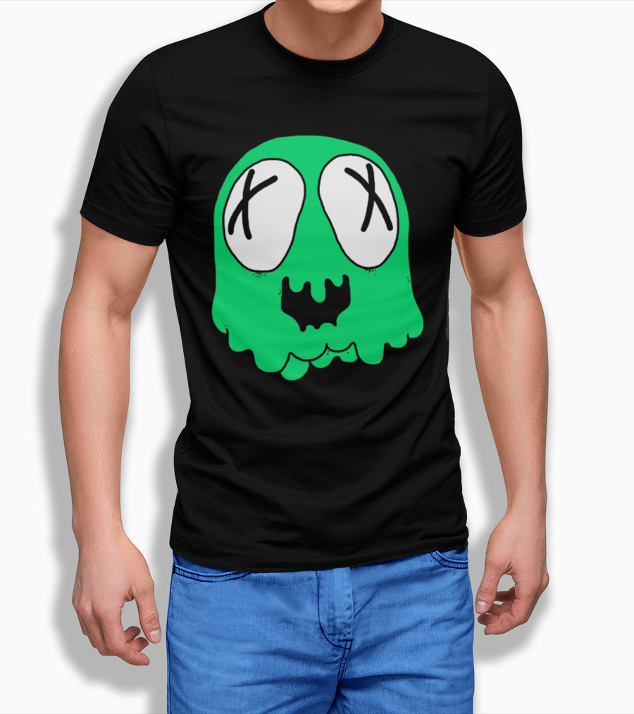 Sludge Life Shop Ghost Green Blob With X Eyes T-Shirt