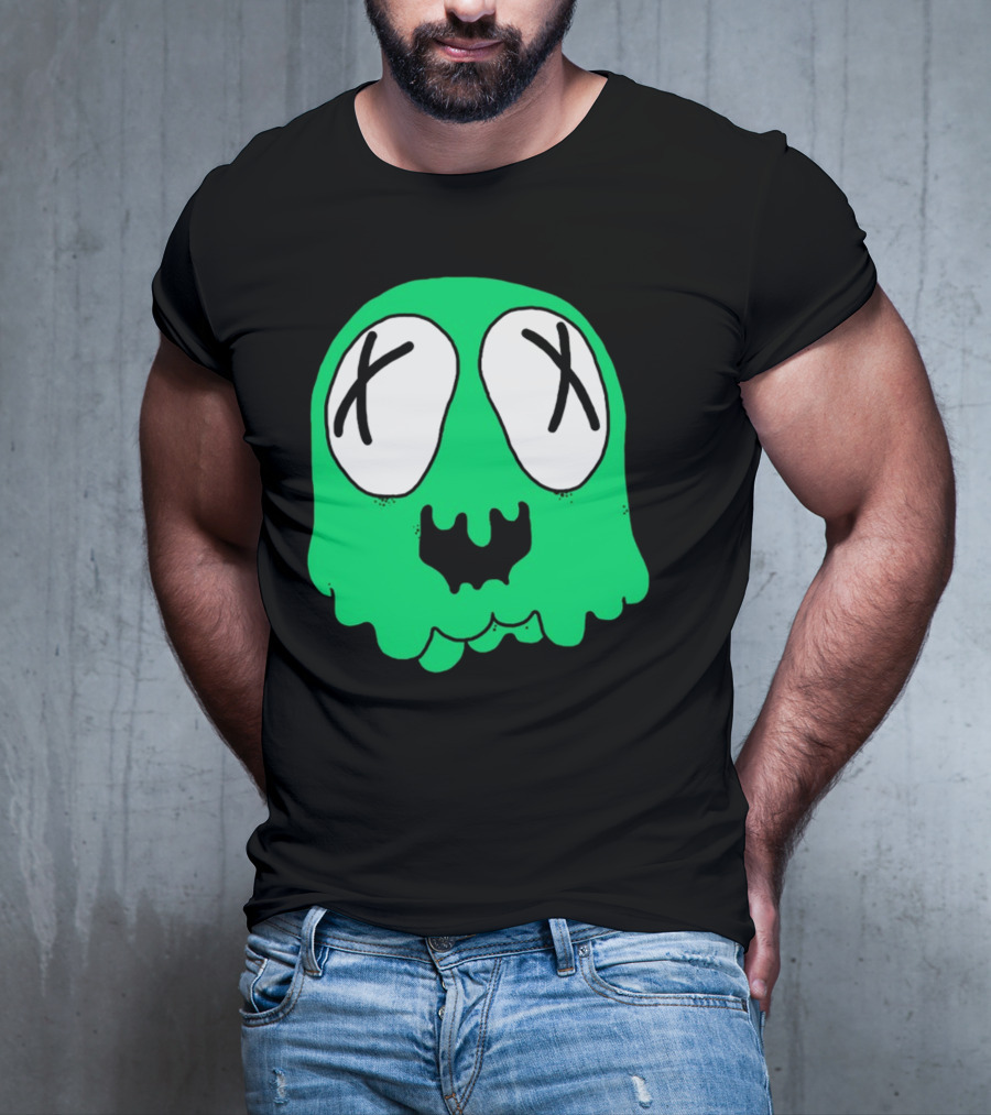 Sludge Life Shop Ghost Green Blob With X Eyes T-Shirt