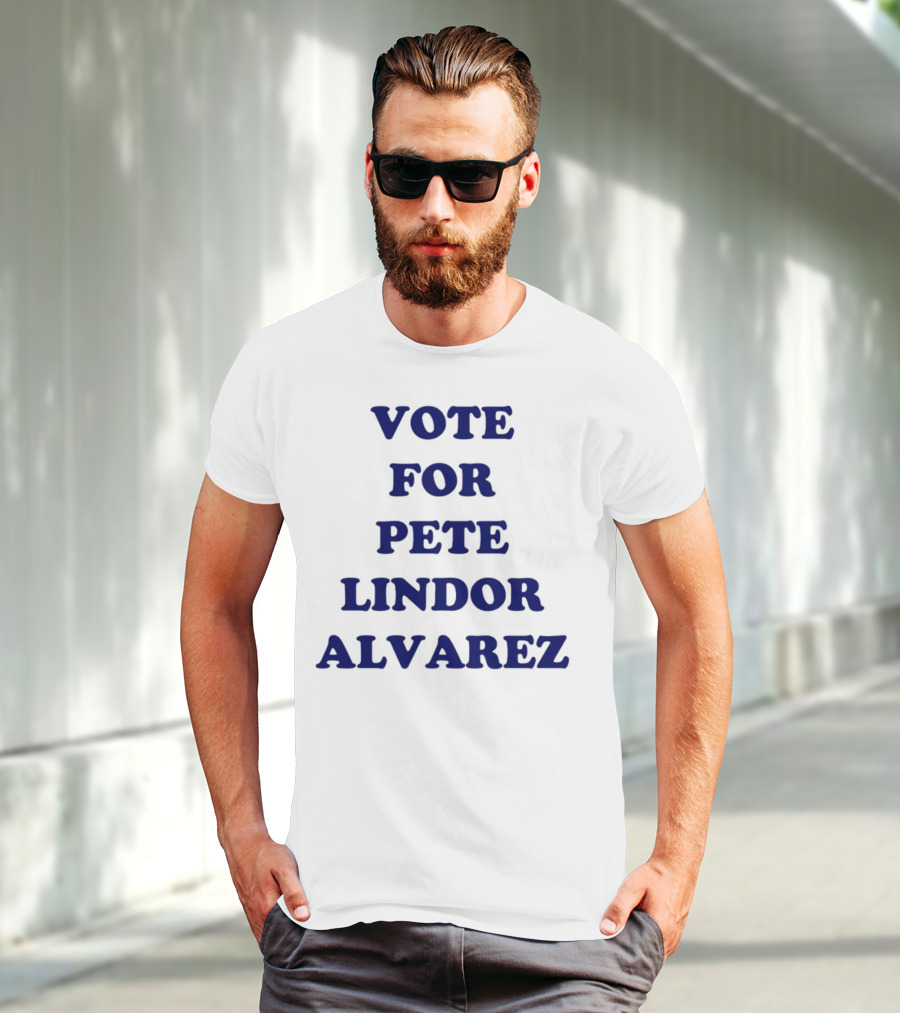 Vote For Pete Lindor Alvarez Text T-Shirt
