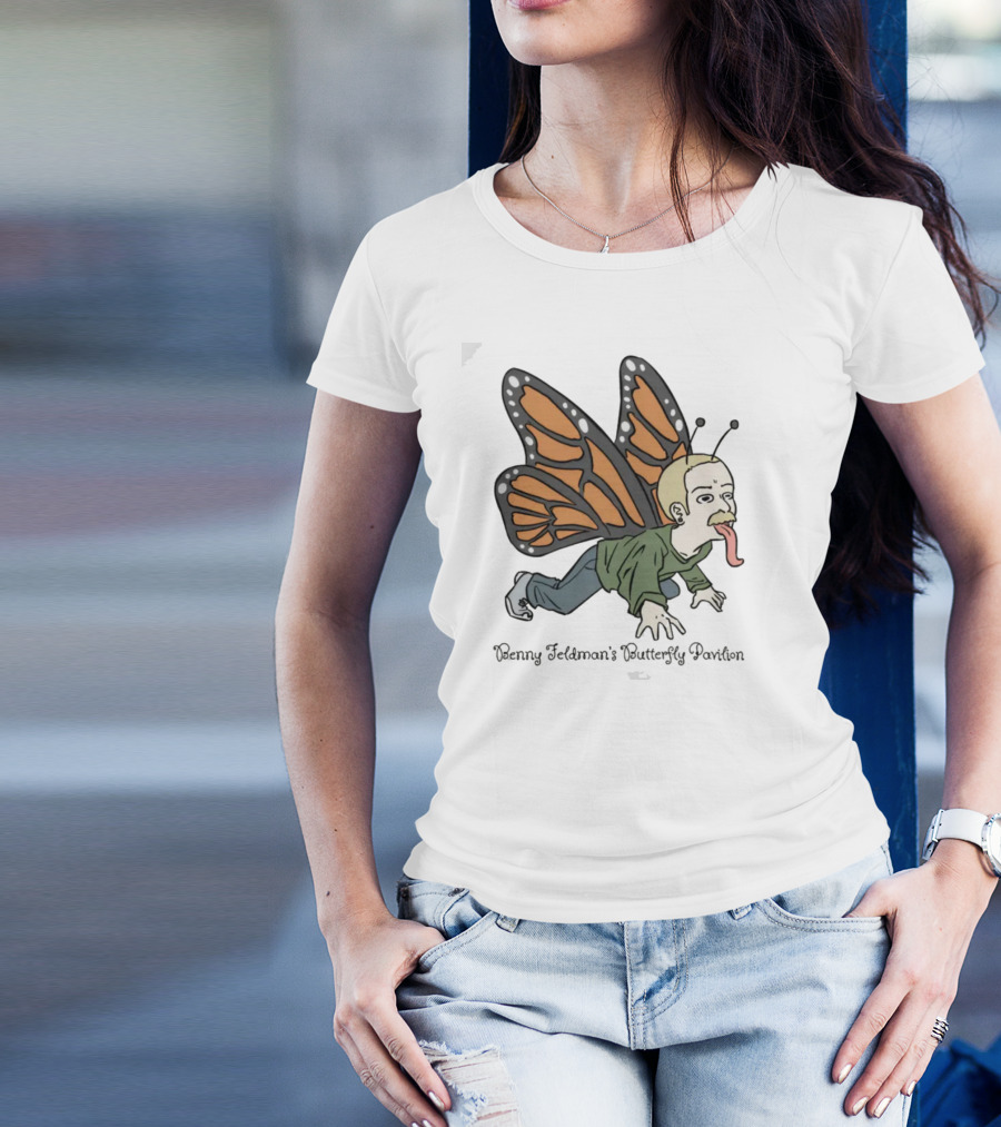 Benny Feldman's Butterfly Pavilion Winged Humanoid Cartoon With Antennae And Sneakers T-Shirt