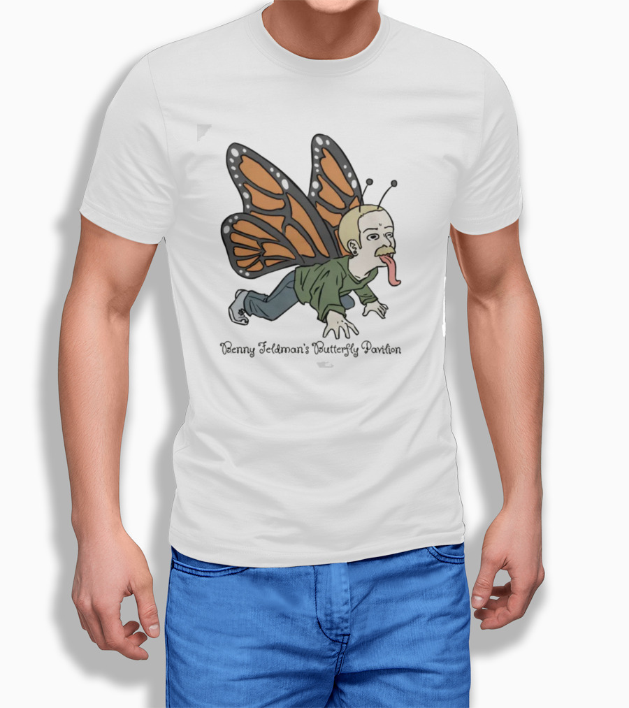 Benny Feldman's Butterfly Pavilion Winged Humanoid Cartoon With Antennae And Sneakers T-Shirt