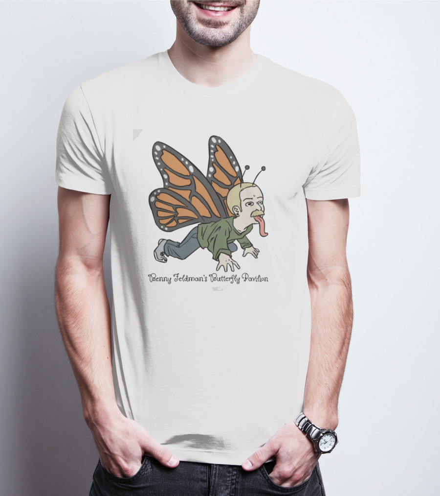 Benny Feldman's Butterfly Pavilion Winged Humanoid Cartoon With Antennae And Sneakers T-Shirt