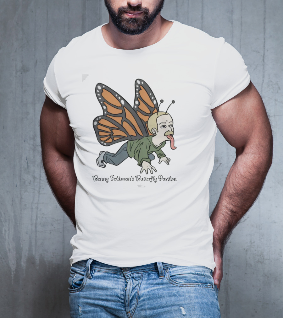 Benny Feldman's Butterfly Pavilion Winged Humanoid Cartoon With Antennae And Sneakers T-Shirt